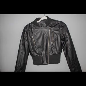 Cropped Leather Jacket